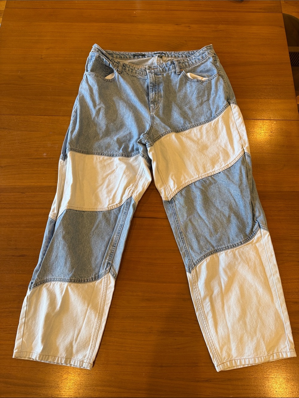 NWOT Wild Fable High-Rise 90s Relaxed patchwork Two-Tone Jeans size 17